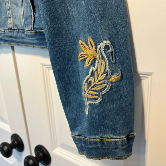 NEW Esqualo Womens Button Front Embroidered Jean Denim Jacket Size 14 Granny - Picture 5 of 8